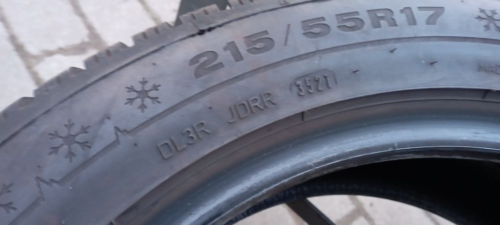 Opony 2szt 215/55/17 98V Dunlop Winter Sport 5 2021 Jak Nowe 9mm