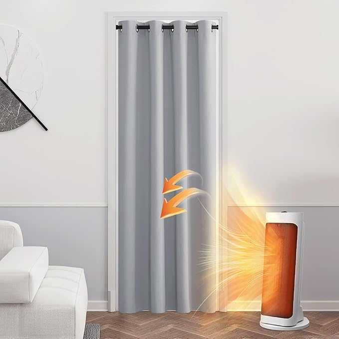 Zasłona zaciemniająca termiczna 210 (dł) × 132 (szer) cm szara, 1 szt.