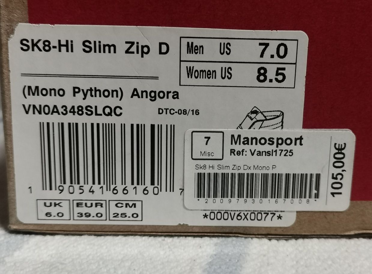 Ténis bota Vans (Mono Python) Angora