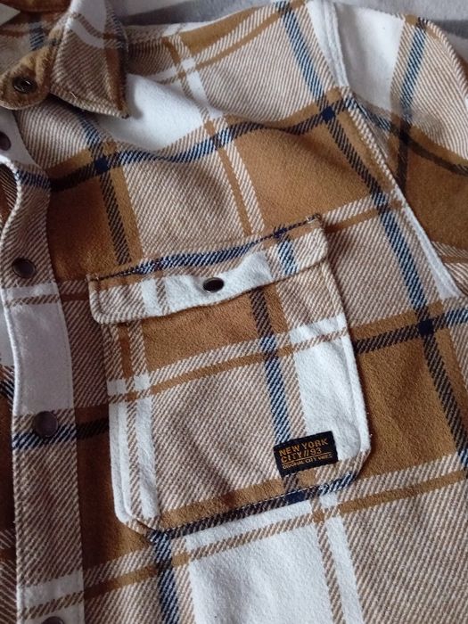 Gruba koszula w kratę r.164 H&M