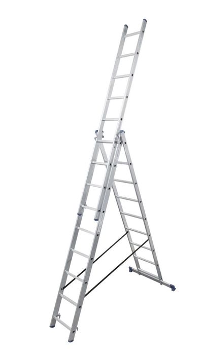 12)) ПРОДАЮ Алюмінієву трисекційну драбину 3×9 сходинок