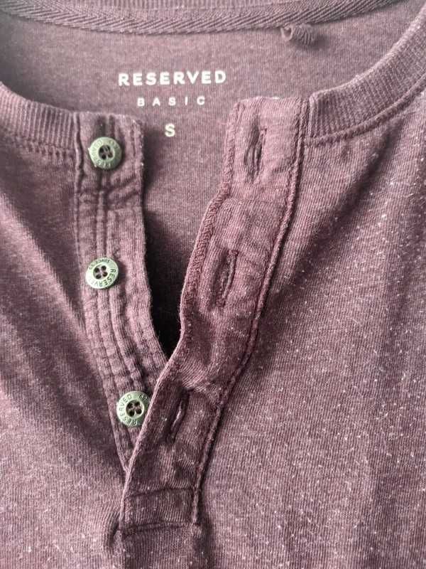 Bluzka koszulka męska z długim rękawem Reserved bordowa rozmiar S
