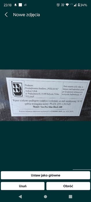 Odpływ liniowy Rea Neo Pro slim Black 600