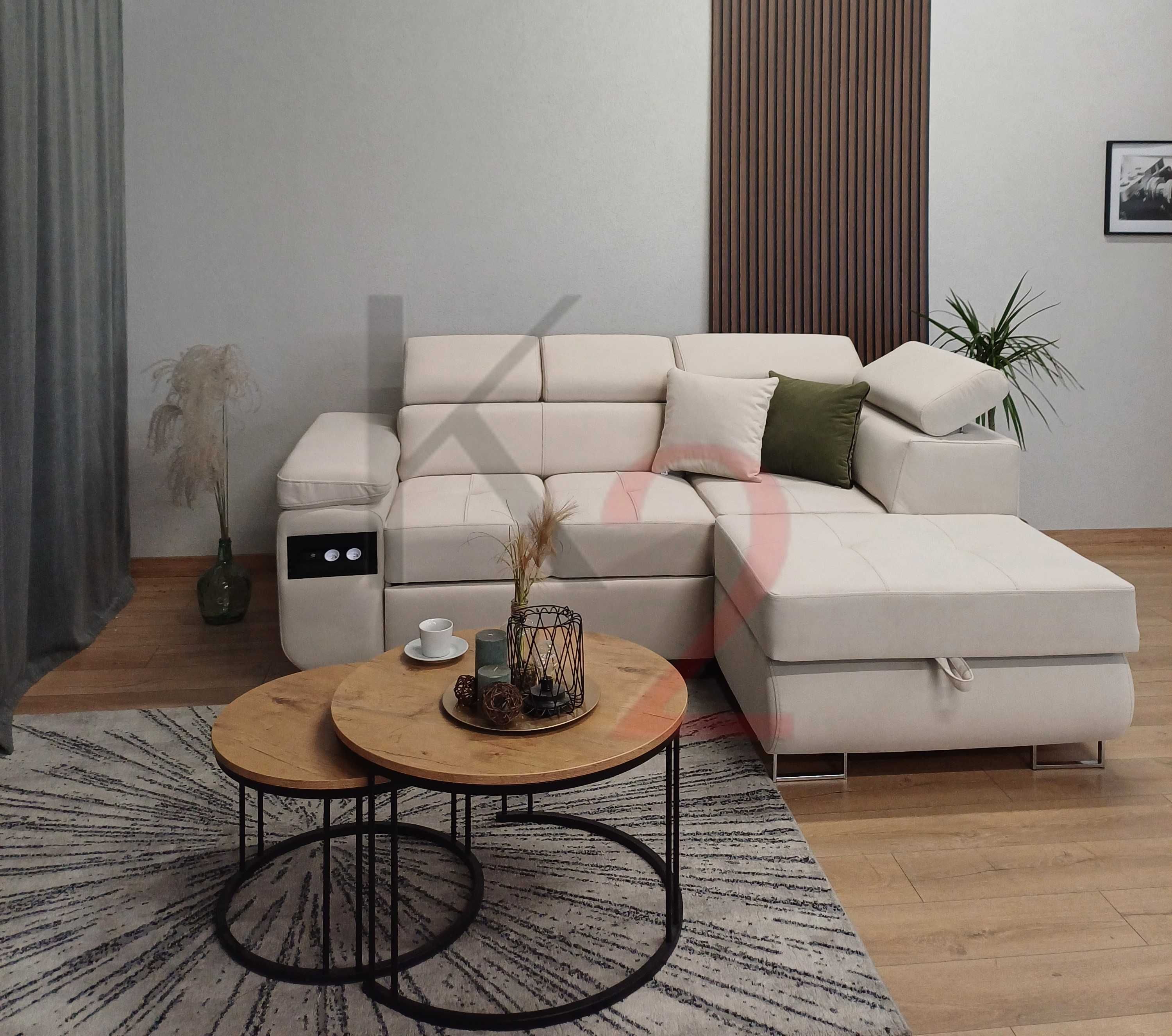 Narożnik ARTEON sofa duża USB rogówka kanapa POD WYMIAR +GRATIS