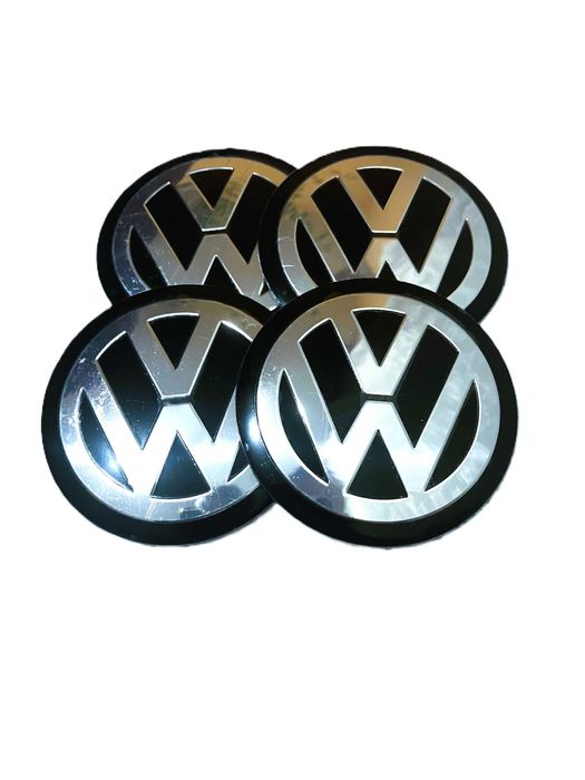 Naklejki 4x 60mm na dekielki VW Volkswagen znaczki emblematy srebrne!