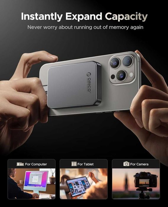 Zewnętrzny dysk SSD kompatybilny z iPhone 16/15 Pro Max 512GB, USB 3.0