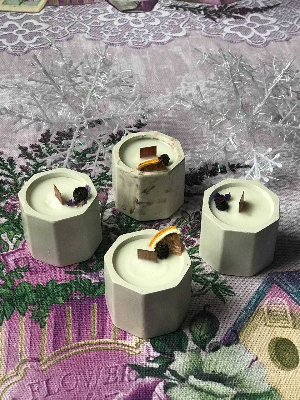 Подарунковий набір свічок із соєвого воску та вощини