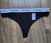 Calvin Klein Modern Thong damskie majtki stringi 3XL czarne logo NOWE