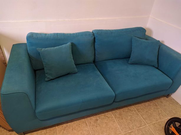 Sofa Sala Azul Turquesa  200 x 075