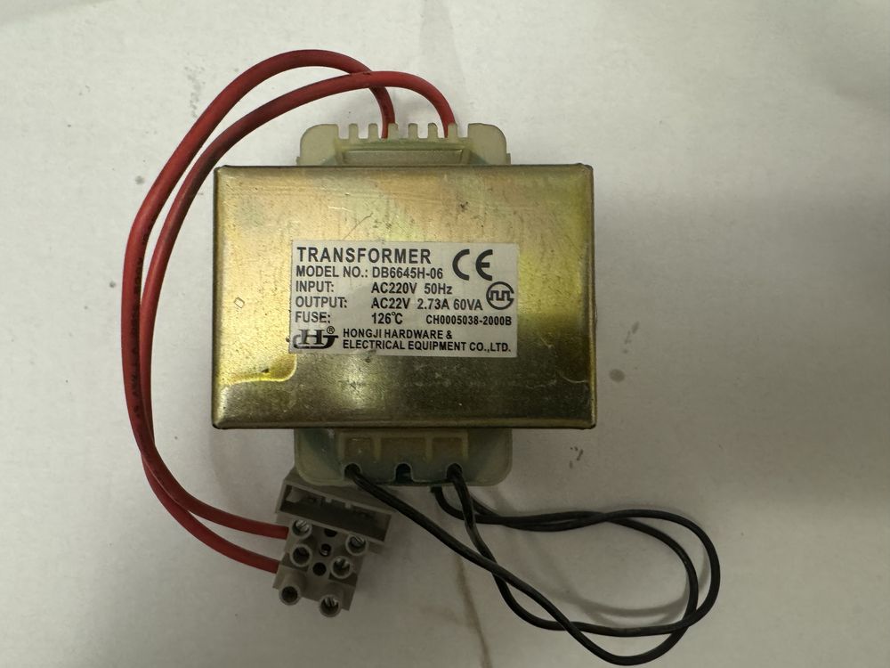Трансформатор 220/22 2.73А 60VA модель DB6645H-06