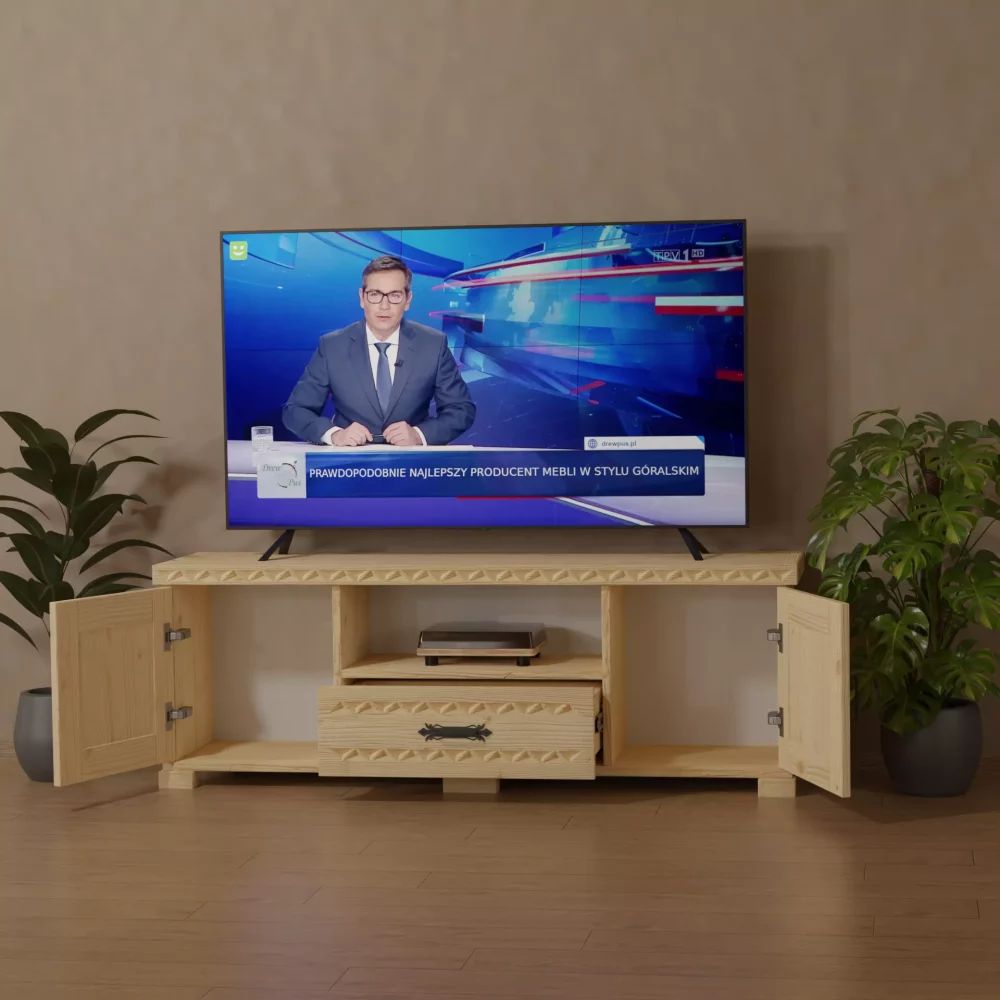 Szafka RTV w stylu góralskim 140cm + szuflada !PRODUCENT!