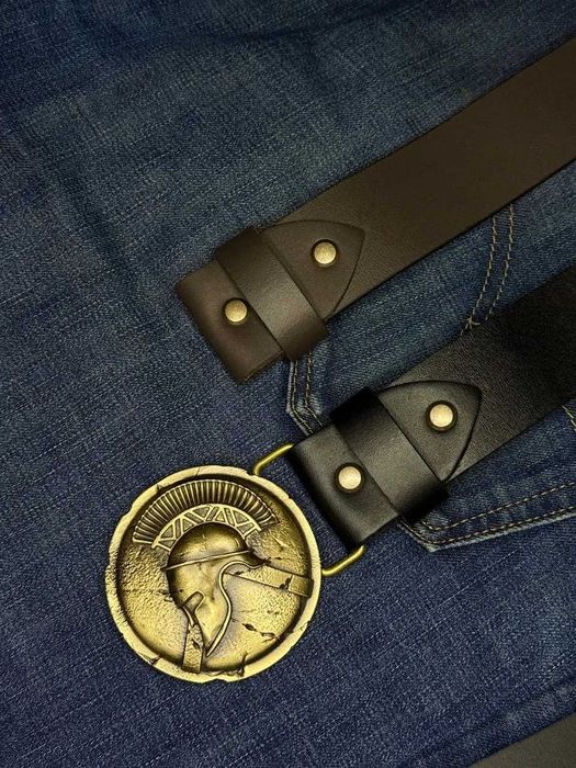 Ремінь з пряжкою Центурион латунь bb37 Мужской ремень ручной работы