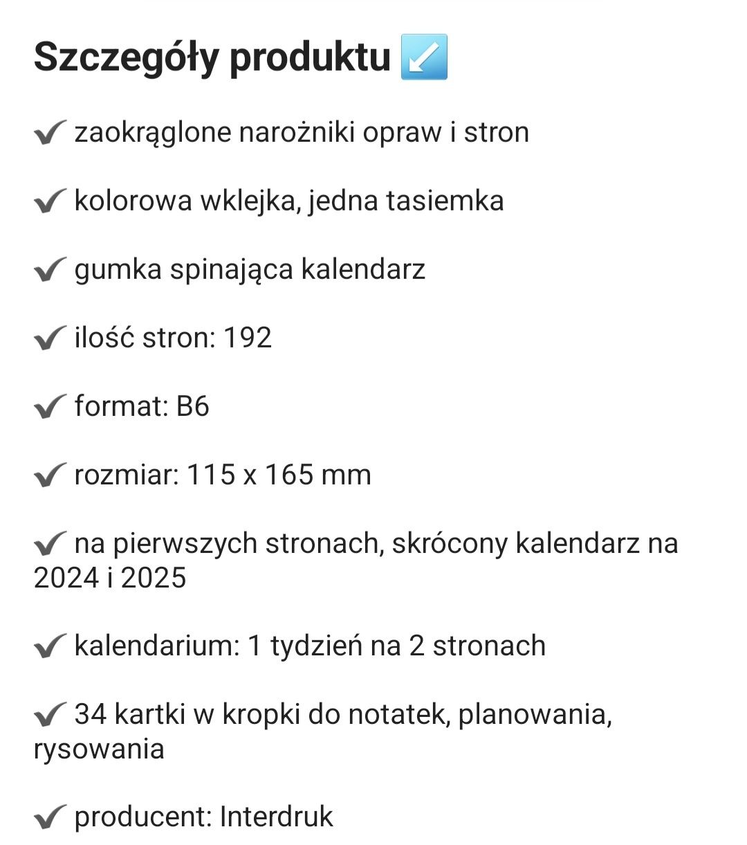 Kalendarz książkowy b6 interdruk Metallic Roses 2024