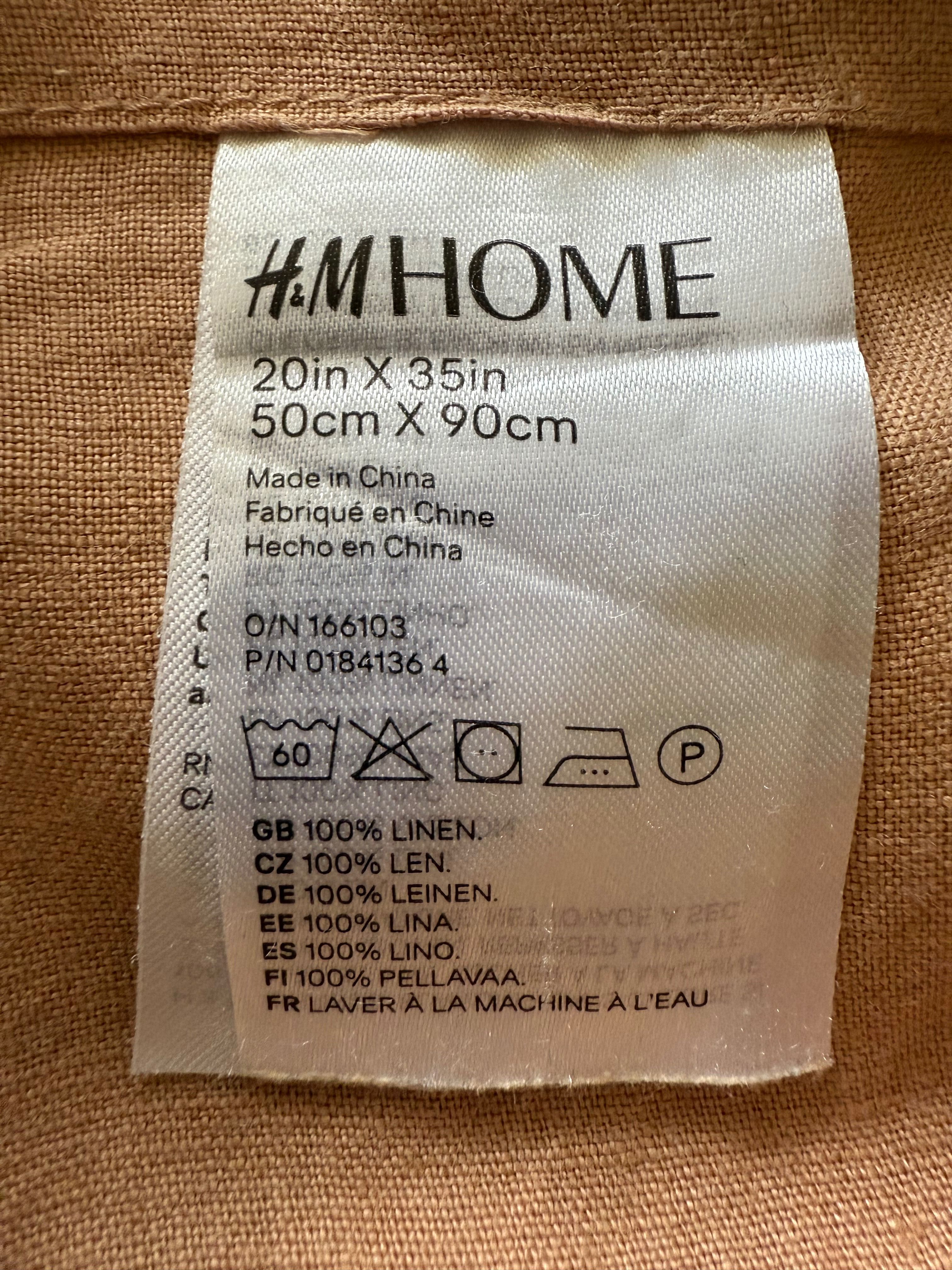 Pościel pojedyncza H&M Home lniana kolor rudy brąz