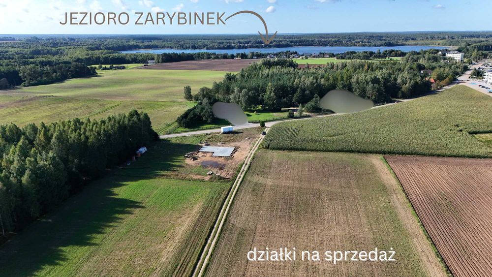 Duże działki budowlane w Rybnie - pomiędzy jeziorami - UZBROJENIE