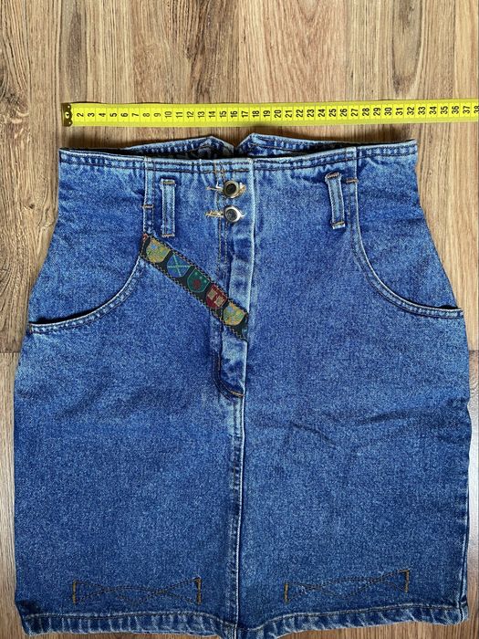 Джинсовая юбка из плотного денима Джинсова спідниця висока посадка