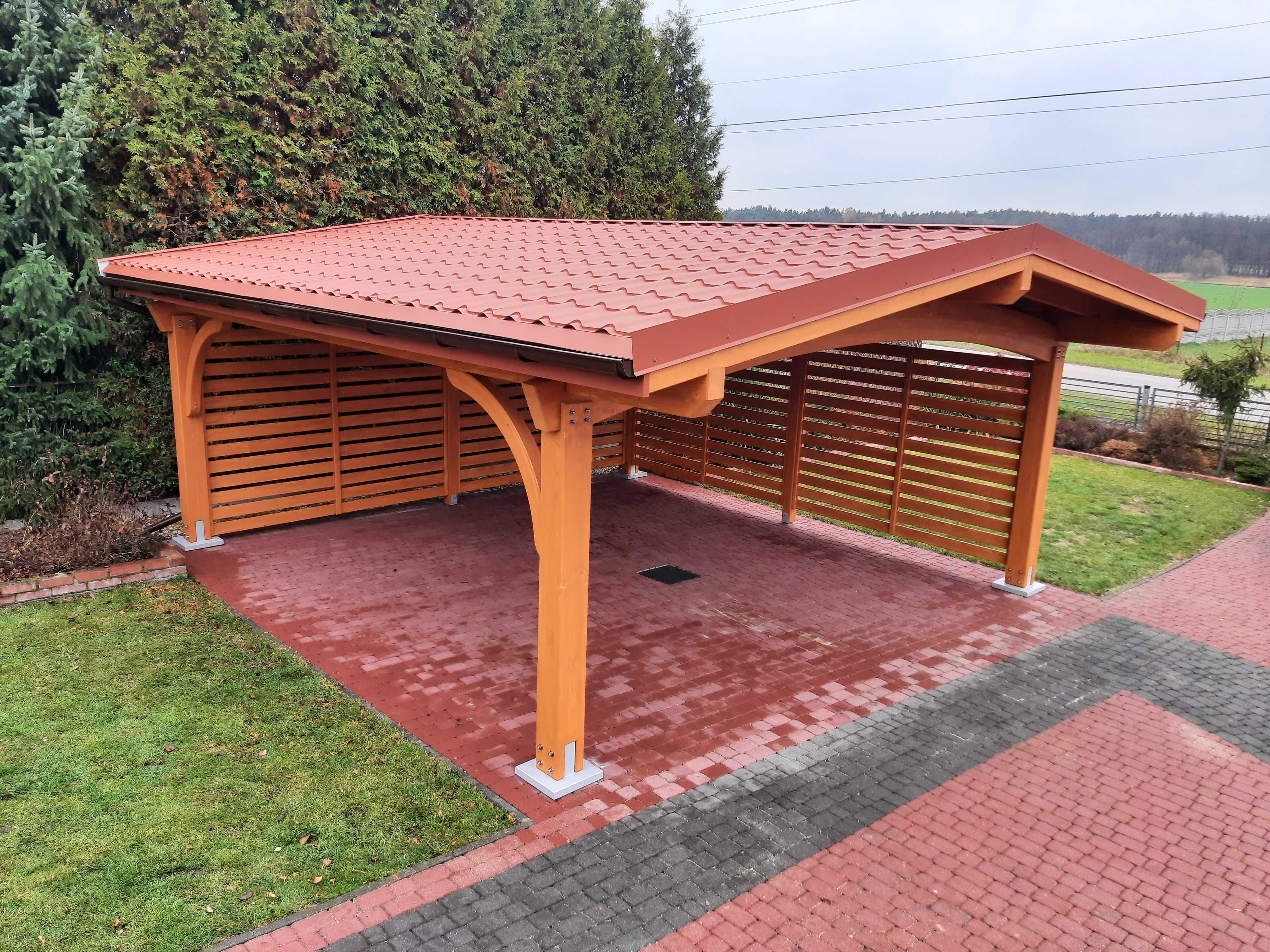 Wiata garażowa drewniana ITALIA 6M BSH