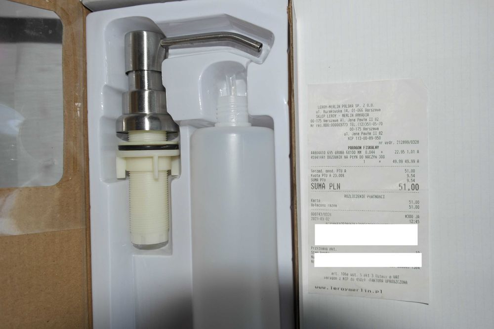 NOWY dozownik na płyn do naczyń LDZ-2 350ml. Stal nierdzewna cena-50%!