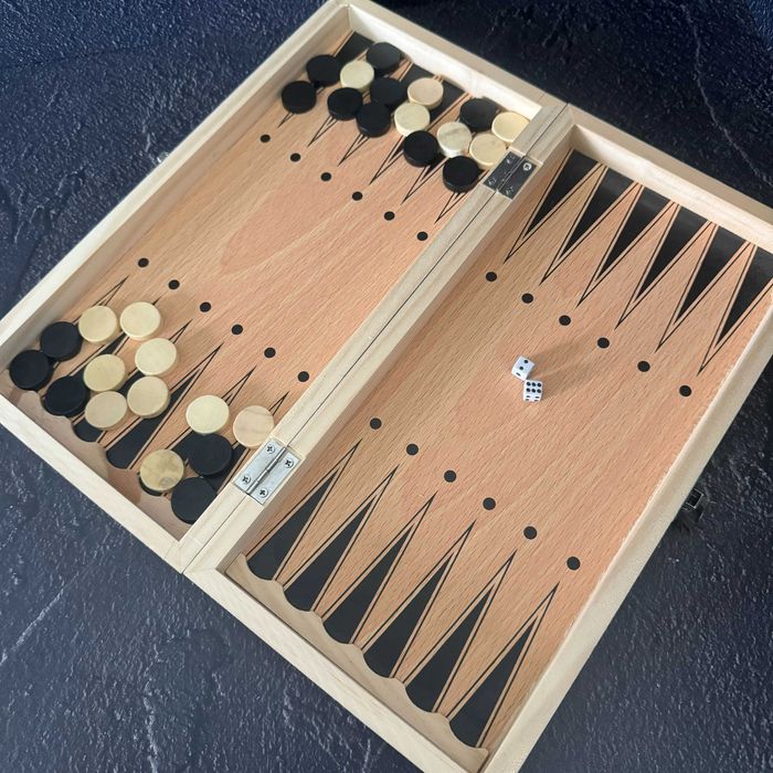 Шахматы, шашки, нарды 3 в 1 комплект с магнитом 7702 (доска 29x29 см)