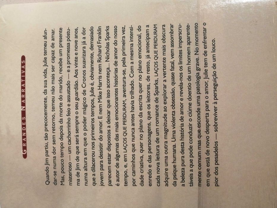 LIVRO - Laços Que Perduram de Nicholas Sparks
