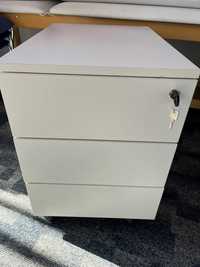 Kontener biurowy 3 szuflady biały na kółkach 41 cm x 58 cm