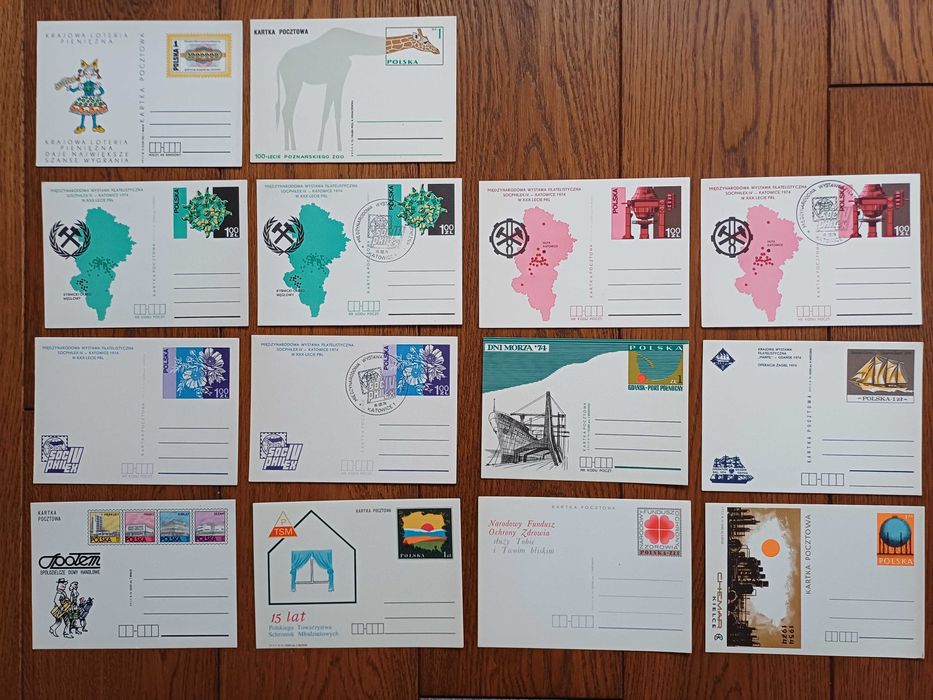 Kartki pocztowe - całostki - rok 1974