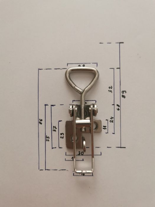 Nierdzewny zatrzask kolankowy/klamra/latch z regulacją 10mm