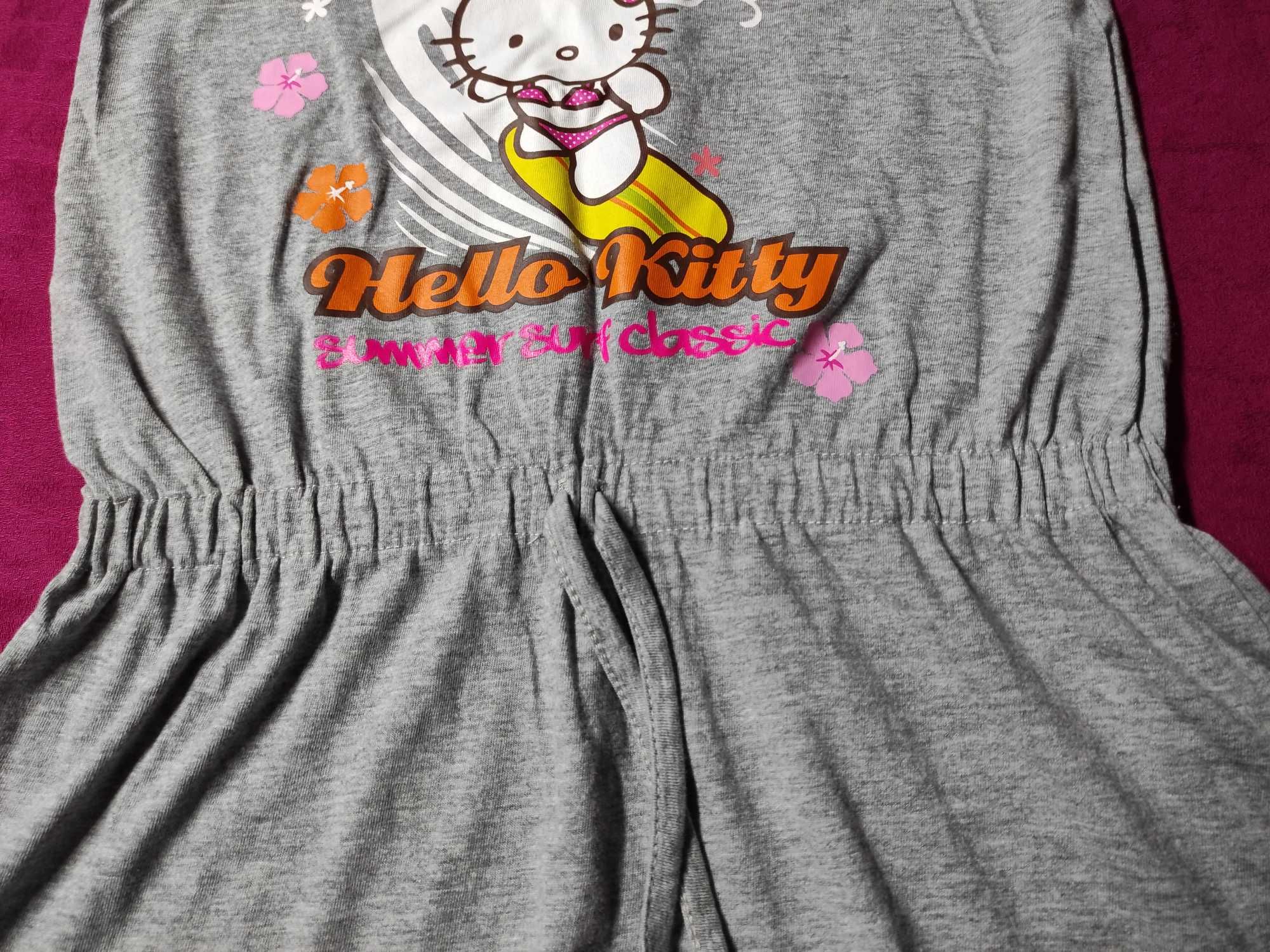 Vestido de praia Hello Kitty cinza tamanho 7/8 anos marca Sanrio