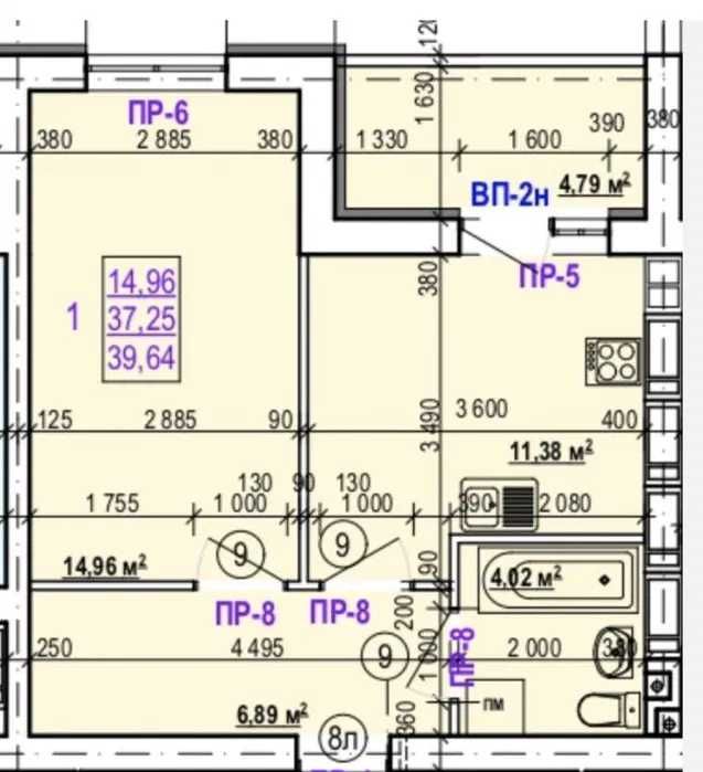 H S2 Продам 1-ком квартиру ЖК Валентиновская на Салтовке