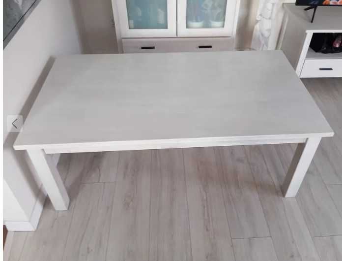 Stół drewniany  ława dębowa bielona 130 cm x 72 cm