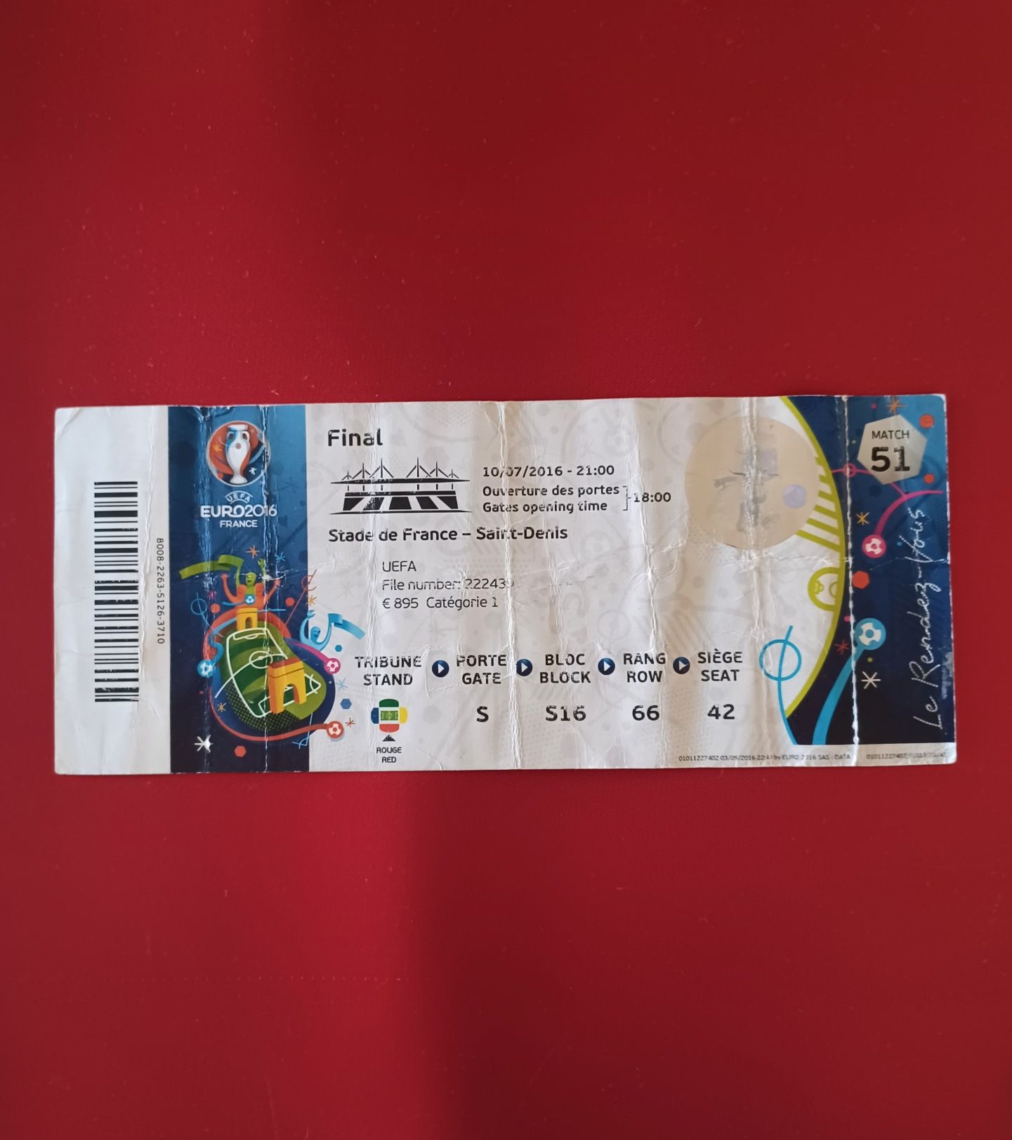Euro 2016, Bilhete da Final Portugal França