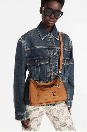 Louis Vuitton Marelle mała torebka prEz ramię karmel beż skóra premium