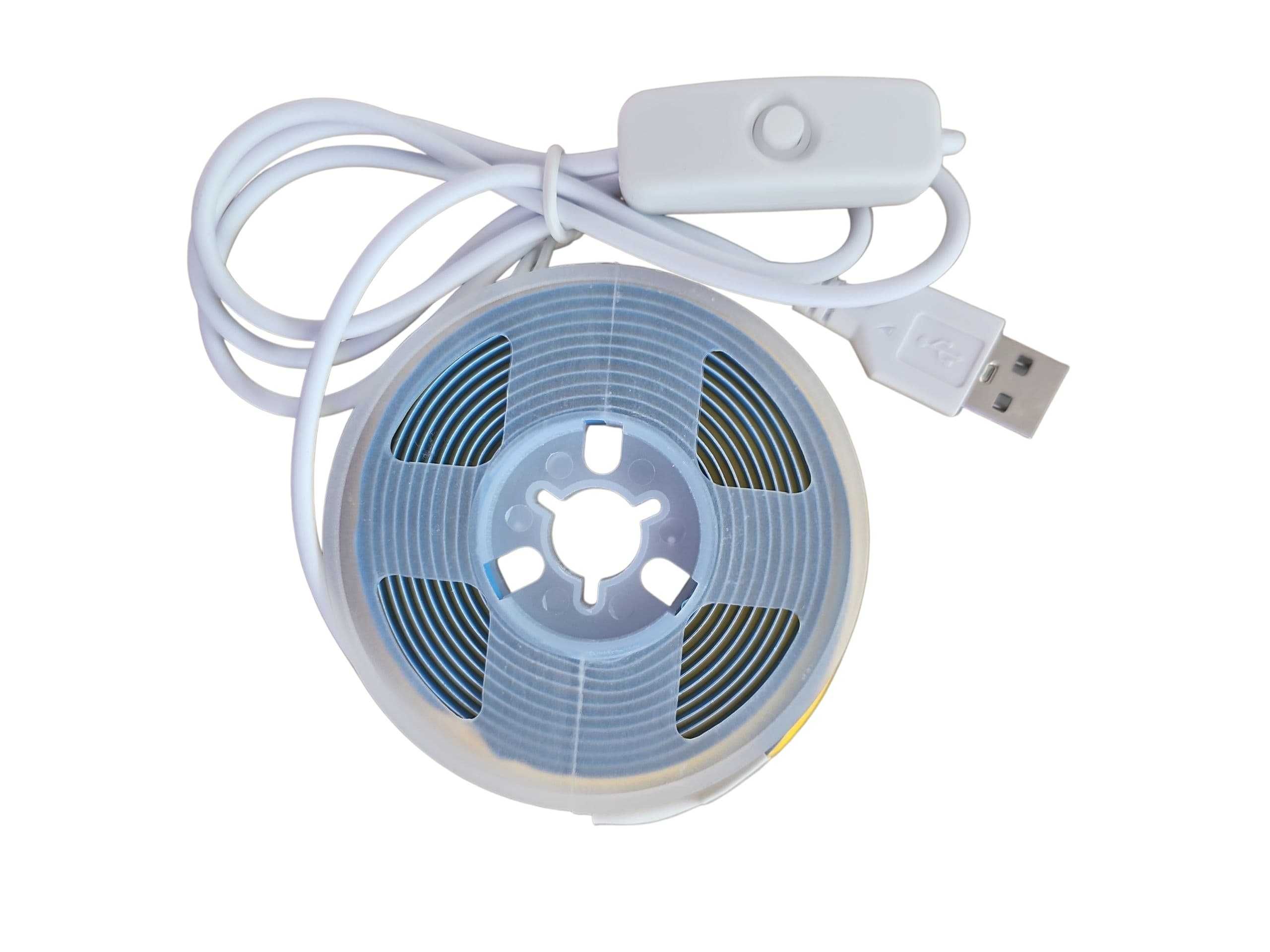 COB LED Light Strip 5V – 2 metry, zimna biel, USB