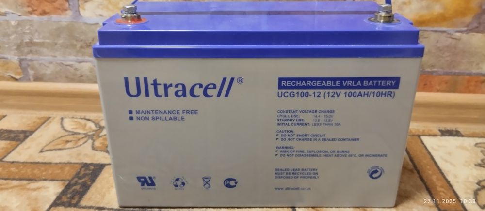 Акумулятор гелевий 12В.100А.