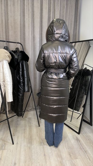 Зимове пальто з еко норкою