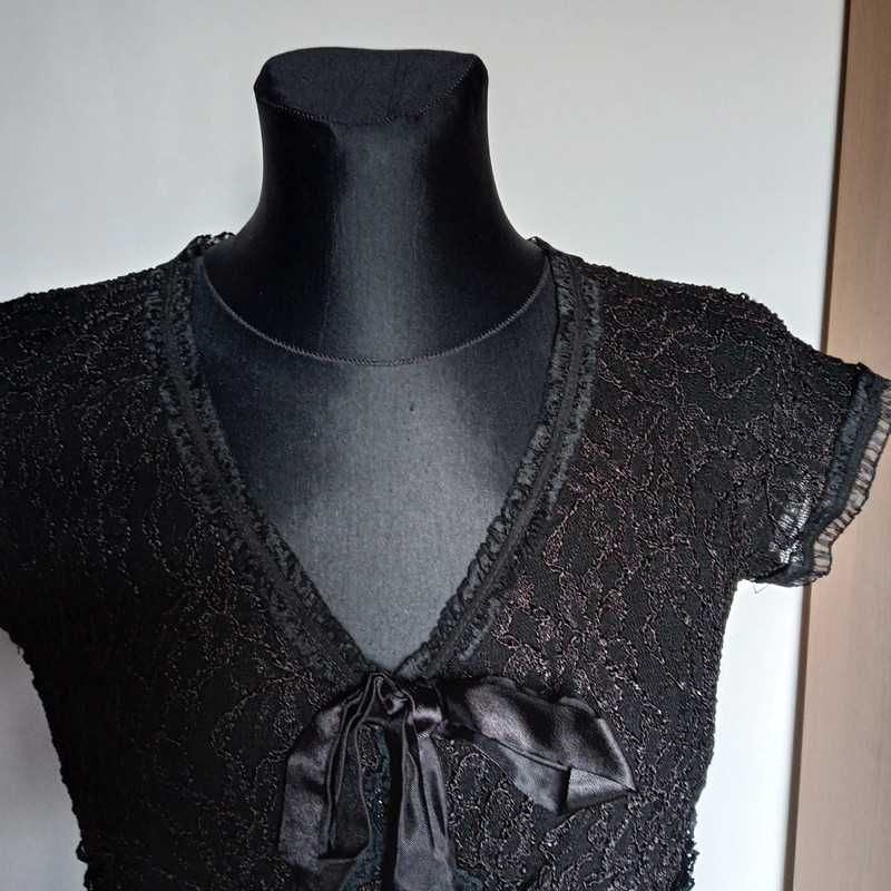 Czarna sukienka koronka r. 40