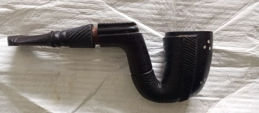 Cachimbo em pau preto de Moçambique funcional e novo peça de coleção