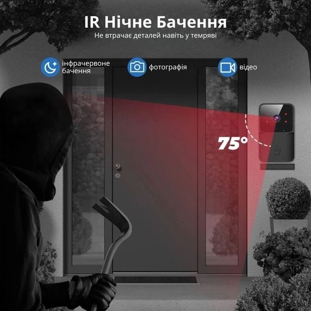 Беспроводной видеоглазок WiFi Mini Smart DOORBELL Tuya Smart / Wi-Fi