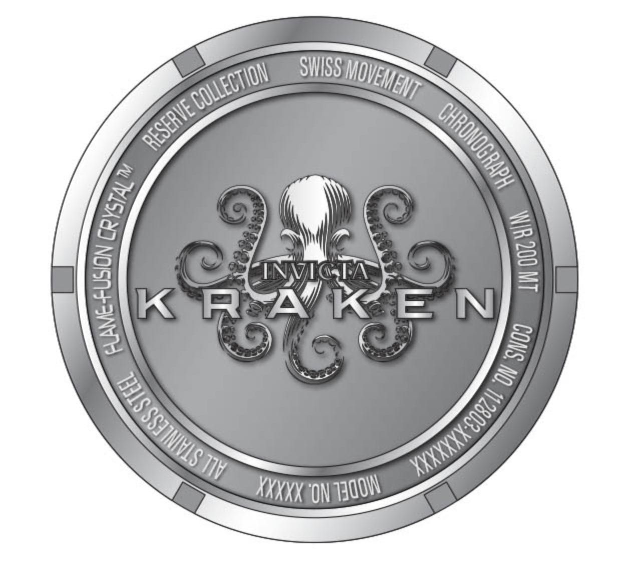 Мужские часы Invicta 36332 Reserve Kraken Swiss 54 mm. 200 MT.