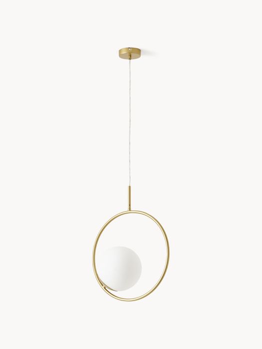 Lampa wisząca ze szkła dymionego złota