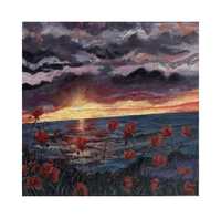 obraz malowany na płótnie 30x30 “zachód słońca”