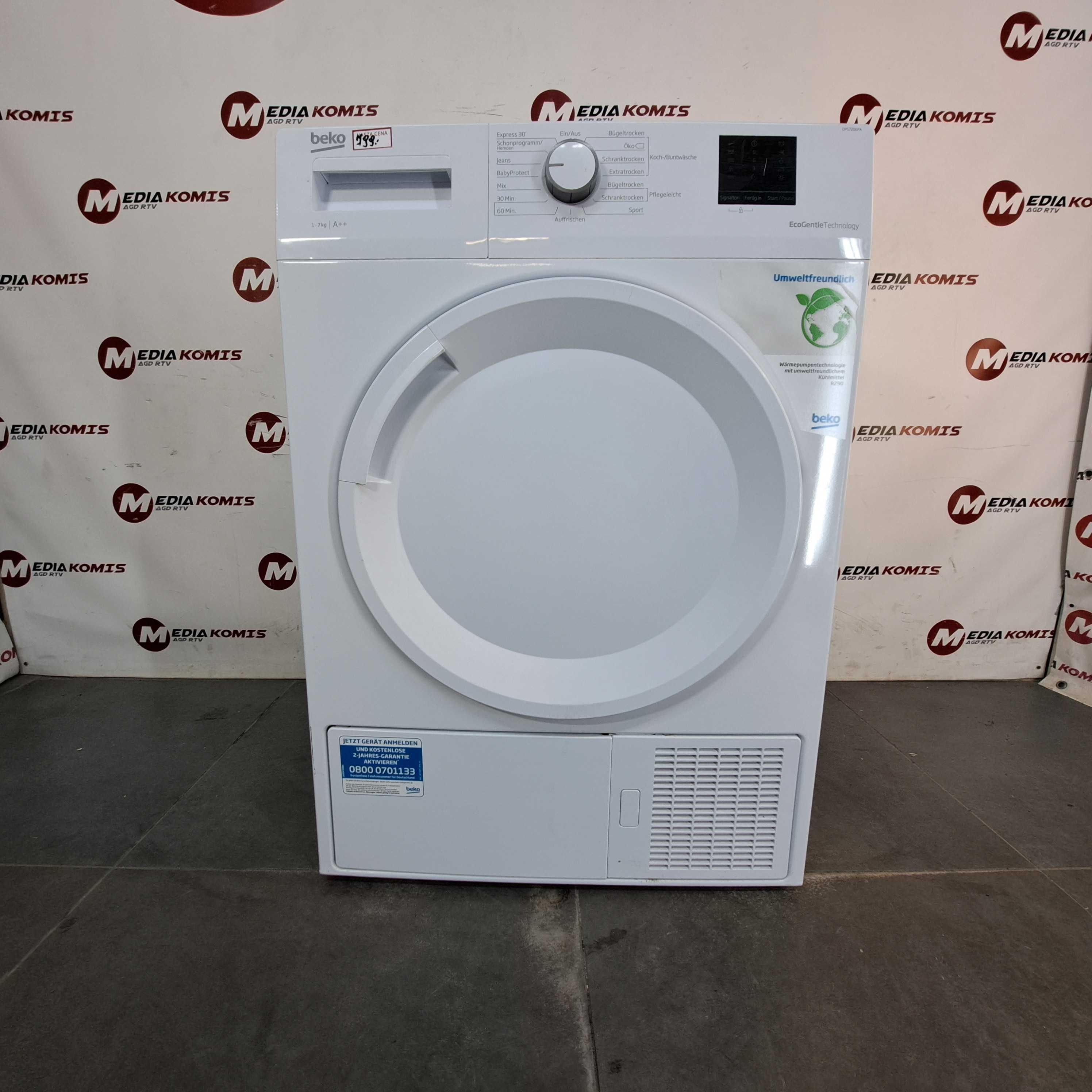 Suszarka Beko DPS7206PA [12m-cy gwar] A++/7kg/pompa ciepła/56,8 cm gł