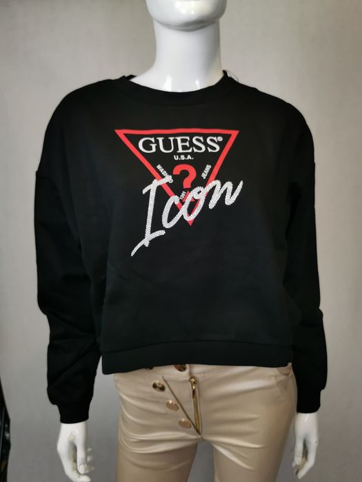 Nowa oryginalna bluzka Guess Icon czarna XS