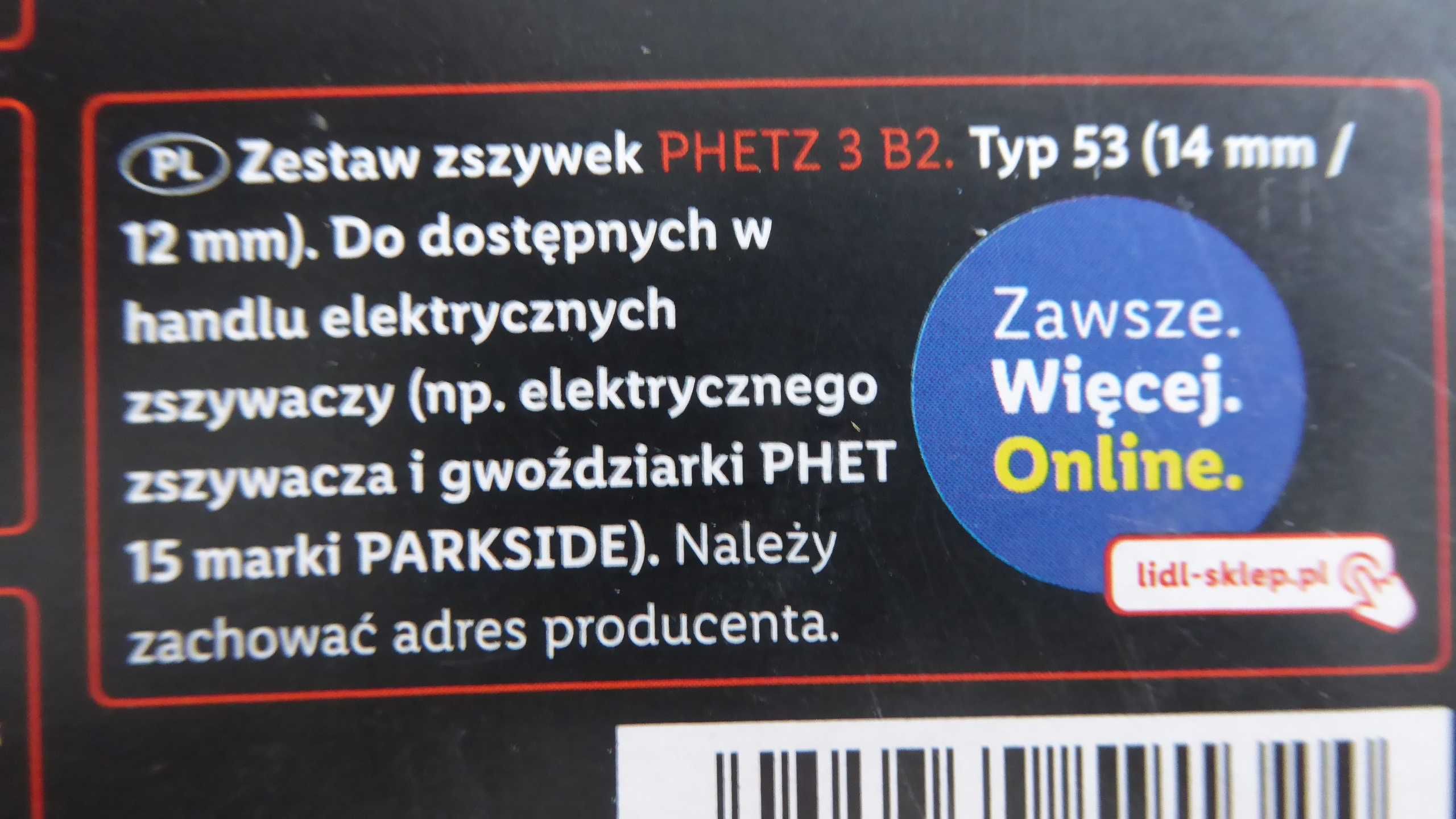 Dwa nowe zestawy zszywek 12-:-14mm. po 3000 sztuk Parkside PHETZ 3 B2