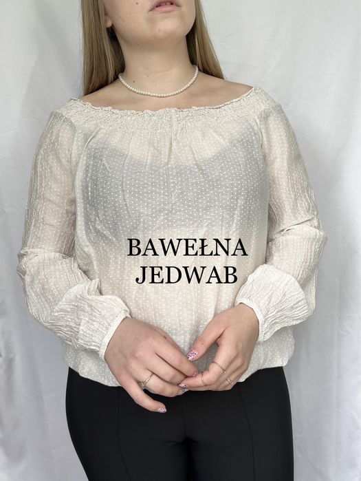 Beżowa hiszpanka w groszki one size