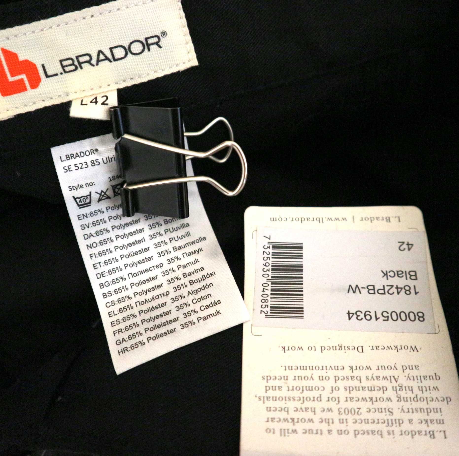 L.Brador damskie spodnie robocze ze stretchem 42 (L)