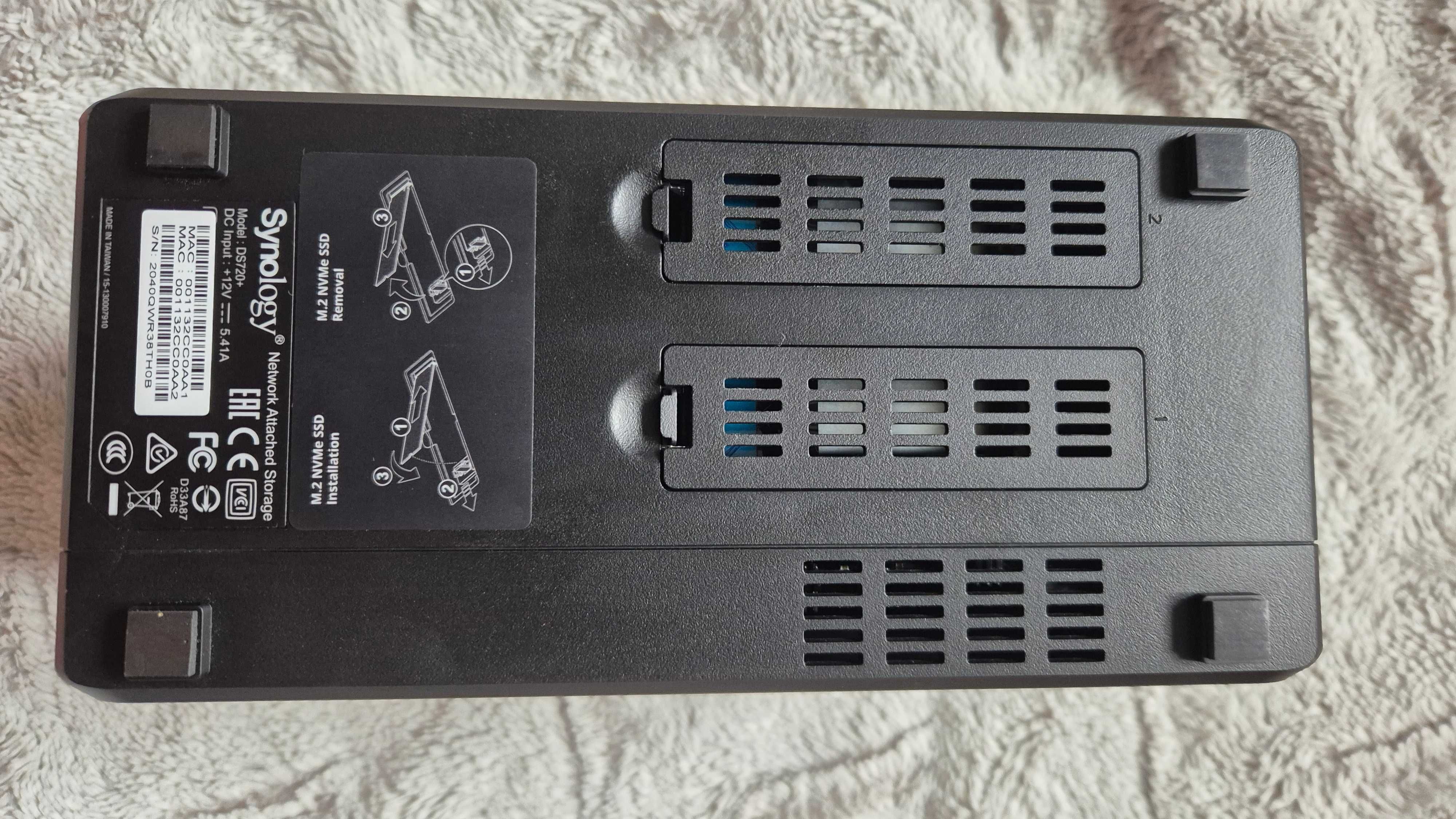 serwer NAS Synology DS720+, 10GB RAM, 2x16GB NVME SSD do cache