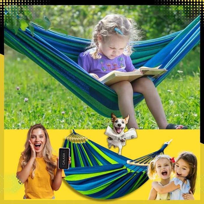 HAMAK Ogrodowy DWUOSOBOWY XXL 260x150 2 Osobowy Turystyczny DUŻY