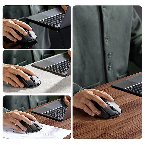 Bezprzewodowa mysz Ugreen MU101 ergonomiczna Bluetooth 2.4 GHz - niebi