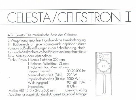 ATR Acapella Celesta MKII немецкая акустика динамики DYNAUDIO НЧ 30 см